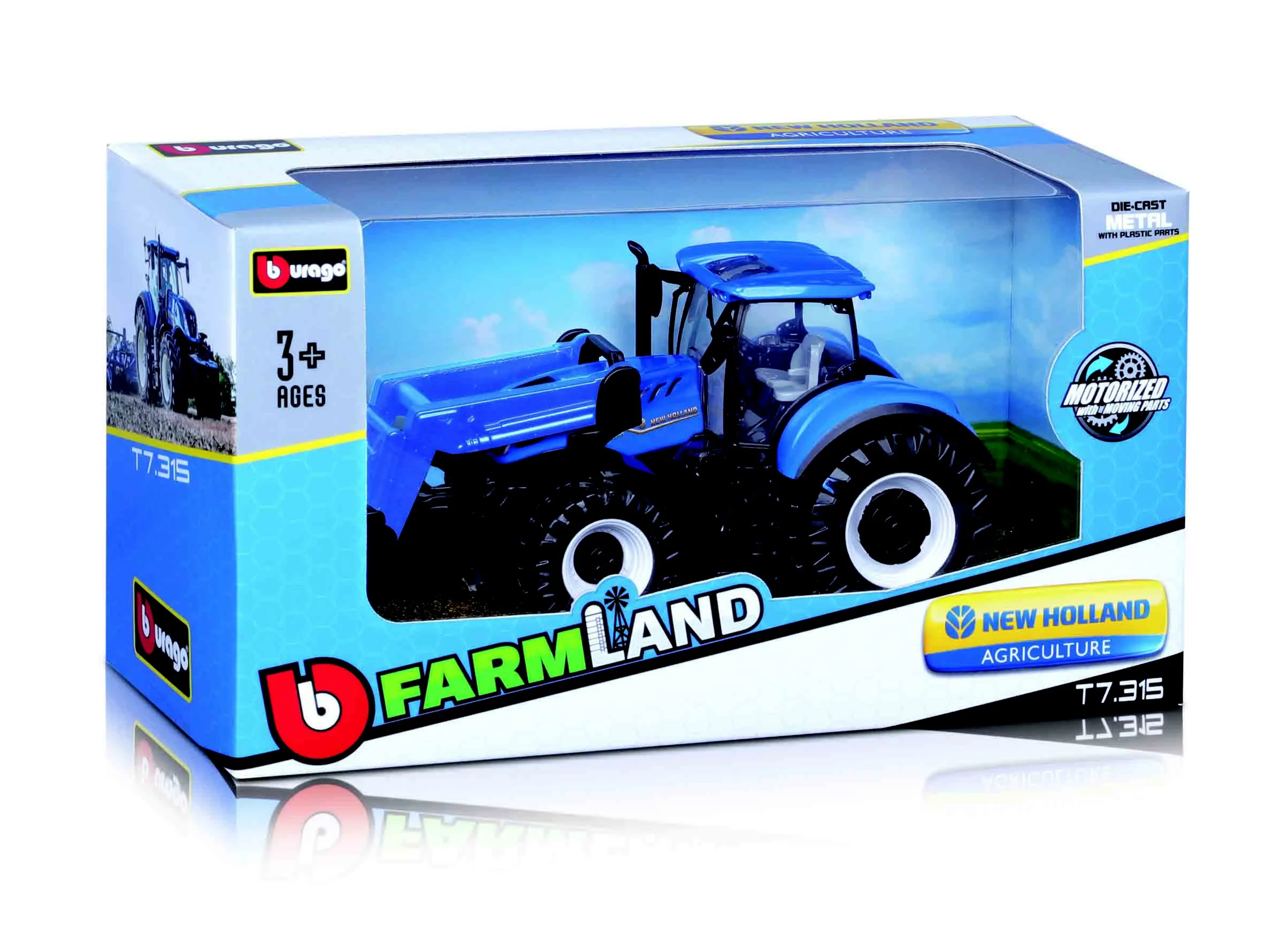 MINIATURA TRATOR NEW HOLLAND T7 1/32 AZUL