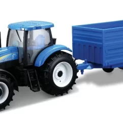 MINIATURA TRATOR NEW HOLLAND T7 COM TRAILER 1/32